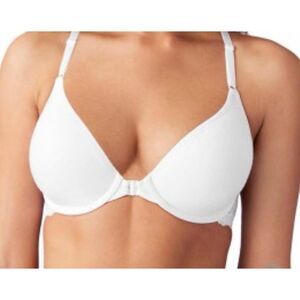 b.tempt'd by Wacoal NWT Inspired Eyelet Front Close Racerback T-Shirt Bra White